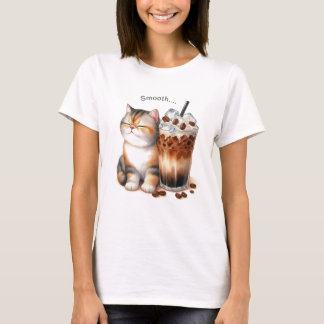 Cat & Iced Coffee T-Shirt – Cosy Café Style