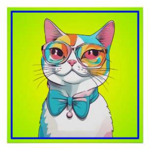 Cat Illustration Clipart Poster