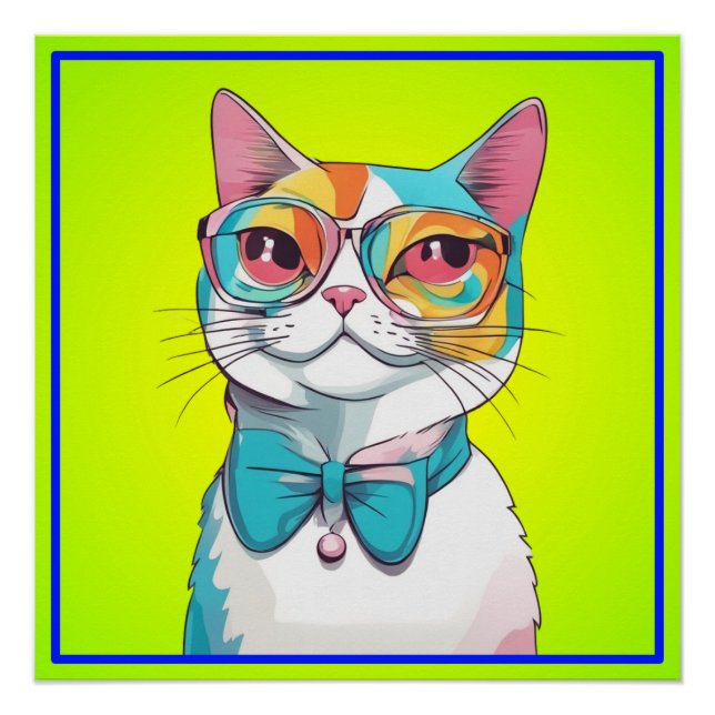 Cat Illustration Clipart  Poster (Front)