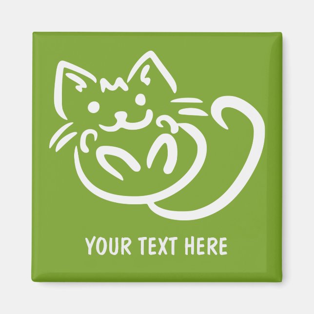 Cat Illustration custom colour magnet (Front)