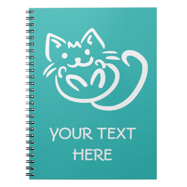 Cat Illustration custom colour notebook (Front)