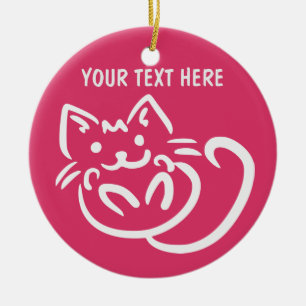 Cat Illustration custom colour ornament