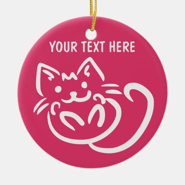 Cat Illustration custom colour ornament (Front)