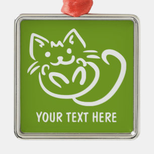 Cat Illustration custom colour ornament