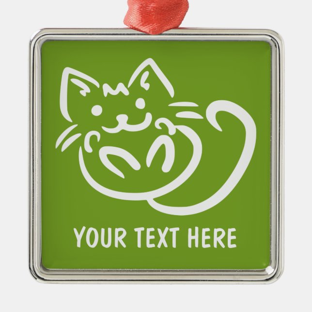 Cat Illustration custom colour ornament (Front)