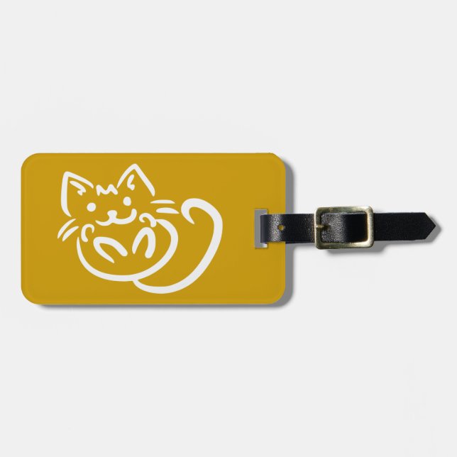 Cat illustration custom luggage tag (Front Horizontal)