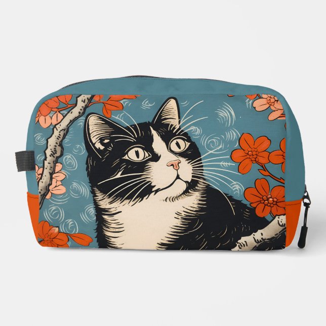 Cat Illustration Dopp Kit (Front)
