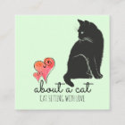 Cat Illustration & Hearts Cat Sitter