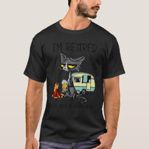 Cat I'm Retired Every Hour Is Happy Hour  Animal T-Shirt