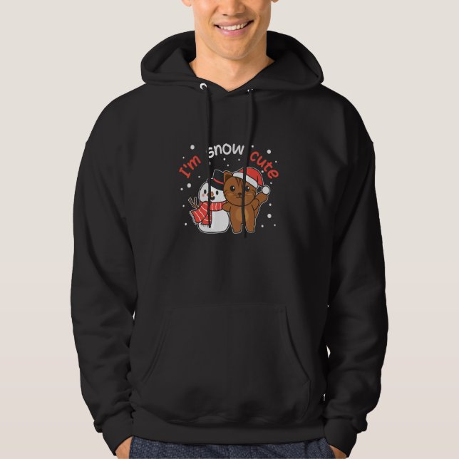 Cat I'm Snow Cute Snowman Snow Pun Hoodie (Front)
