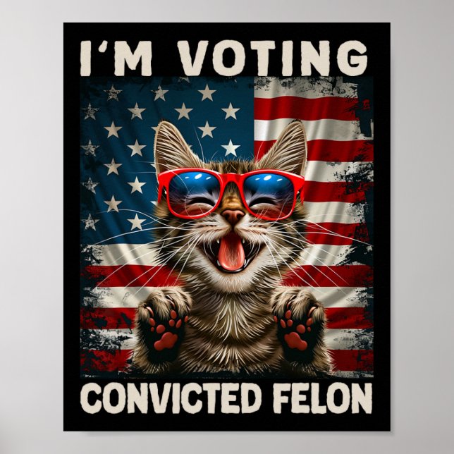 Cat I'm Voting Convicted Felon  Poster (Front)