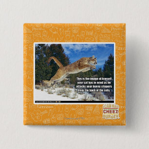 Cat image 15 cm square badge