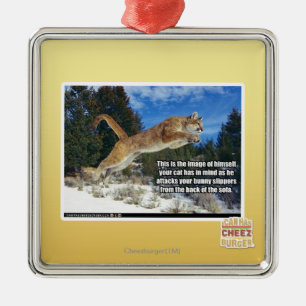 Cat image metal ornament