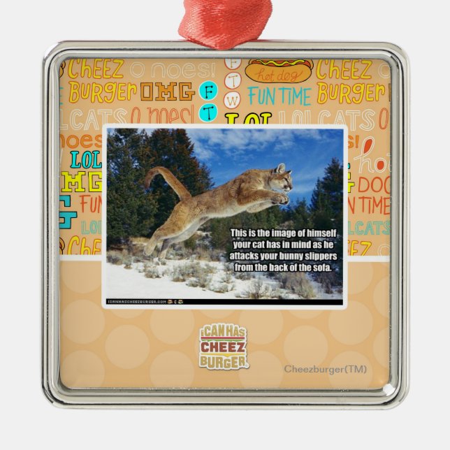 Cat image metal ornament (Front)