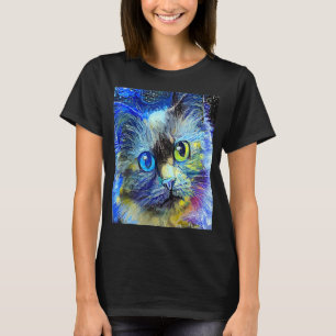 CAT IMPRESSIONIST Kitten Kitty I Am A Cat  Mom Dad T-Shirt