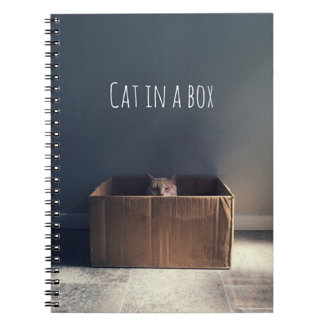 Cat in a box. The Zen cat master. Notebook (Front)