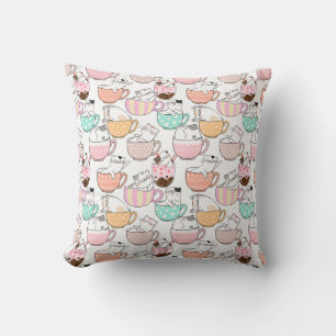 Cat in a cup pattern design 01 w cushion