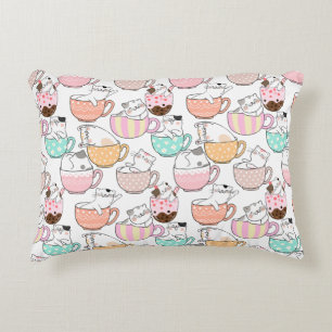 Cat in a cup pattern design 01 w decorative cushion