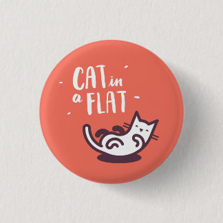 Cat in a Flat 3 Cm Round Badge