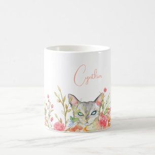 Cat in a Garden Customised Coffee Mug