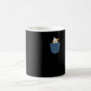 Cat in a jeans pocket coffee mug