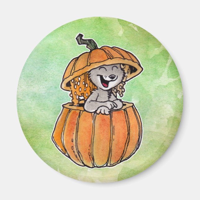 Cat in a Pumpkin Magnet (Front)