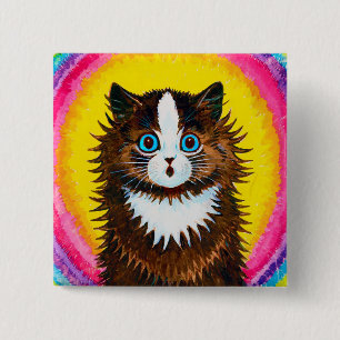 Cat in a Rainbow, Louis Wain 15 Cm Square Badge