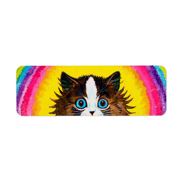 Cat in a Rainbow, Louis Wain Return Address Label (Front)