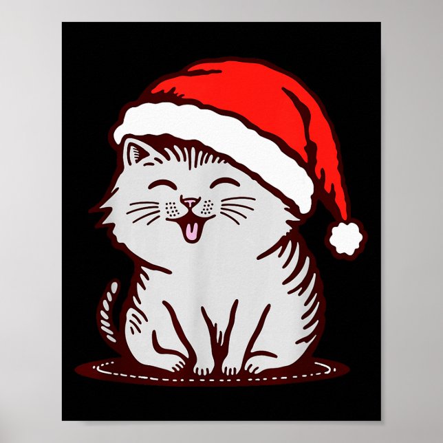 Cat In A Santa Hat  Poster (Front)