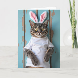 Cat In A Shirt Portrait Card