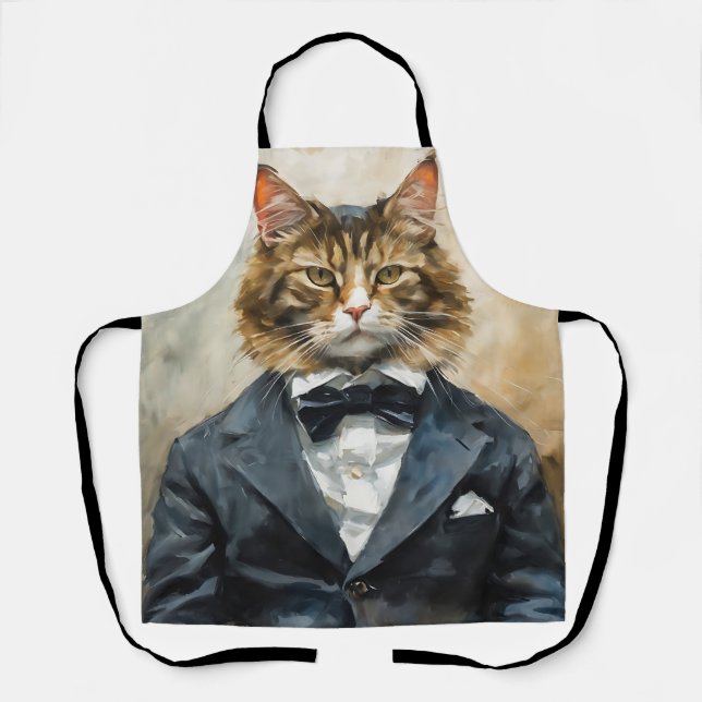 Cat in a Suit Apron (Front)