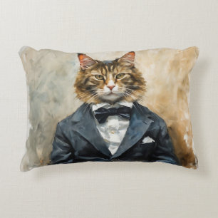 Cat in a Suit Decorative Cushion
