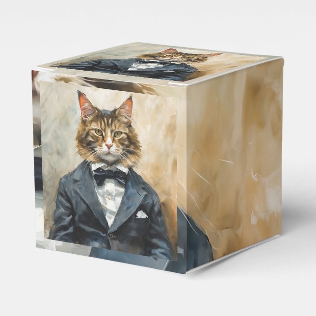 Cat in a Suit Favour Box (Front Side)