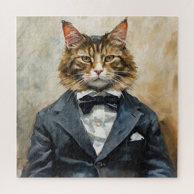 Cat in a Suit Jigsaw Puzzle (Vertical)
