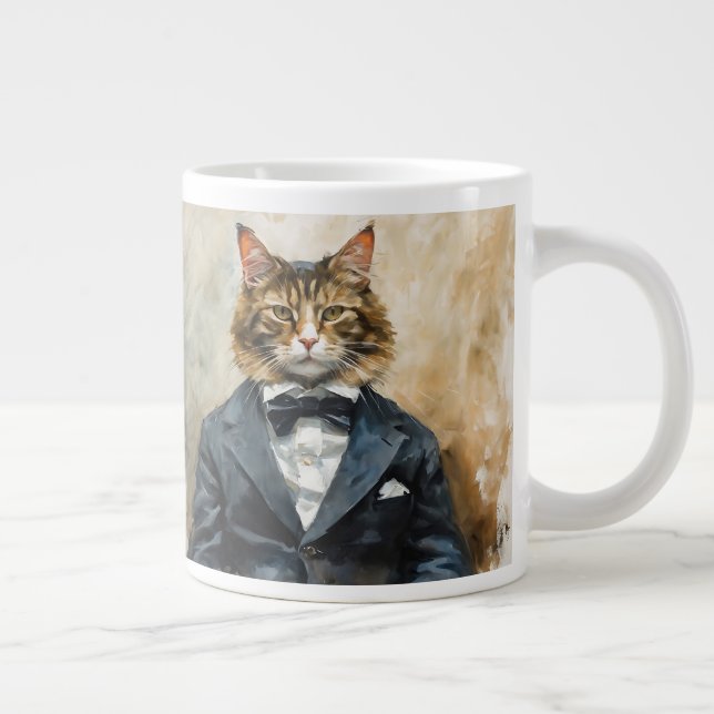 Cat in a Suit Large Coffee Mug (Right)