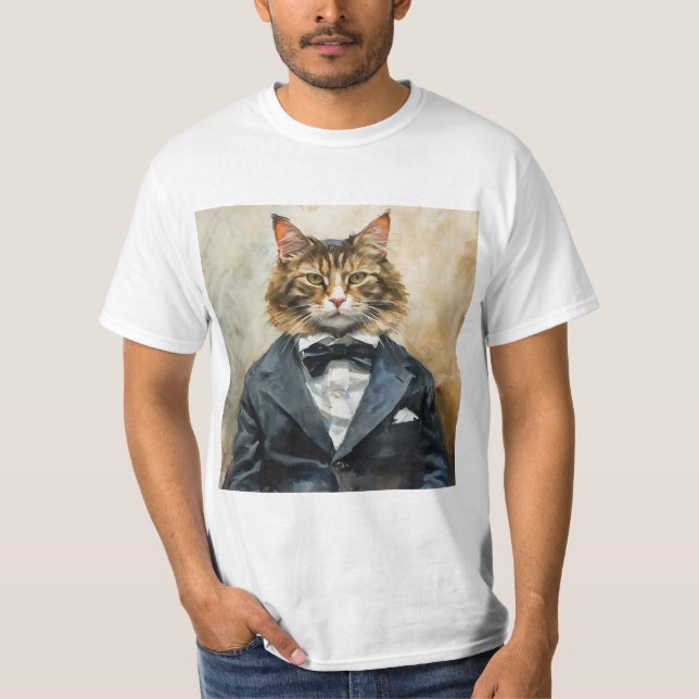 Cat in a Suit T-Shirt (Front)