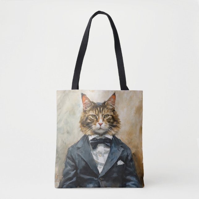 Cat in a Suit Tote Bag (Front)