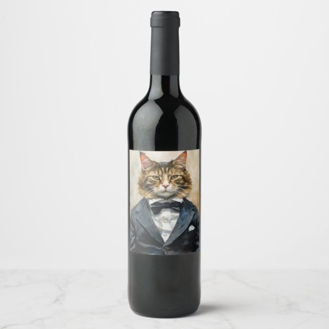 Cat in a Suit Wine Label (Front)