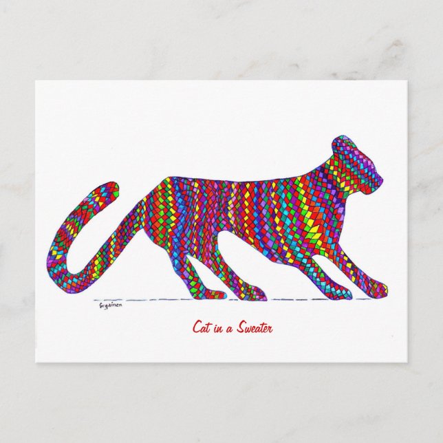 Cat in a Sweater Postcard (Front)
