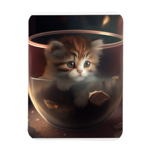 cat in a teacup 04 flexible photo magnet