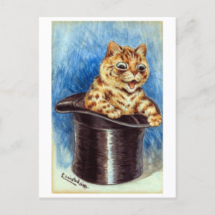 Cat in a Top Hat Louis Wain Holiday Postcard