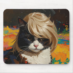 Cat In A Wig (#2) Mouse Pad