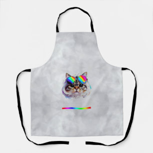 Cat in a Wig + Sunglasses (Painting #3) Apron