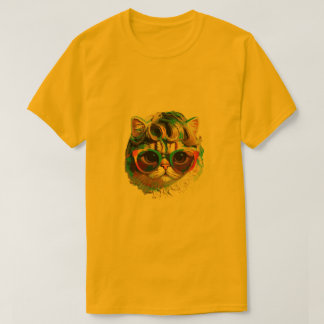 Cat in a Wig + Sunglasses (Painting #4) T-Shirt