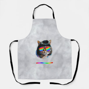 Cat in a Wig + Sunglasses (Painting #5) Apron