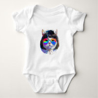 Cat in a Wig + Sunglasses (Painting #7)