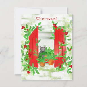 Cat in a Window New Home Flat Note Card