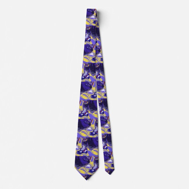 Cat in abstract colours tie (Front)
