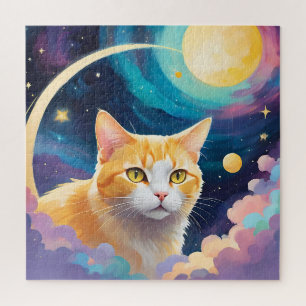 Cat in abstract landscape jigsaw puzzle