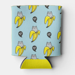 Cat in banana can cooler